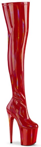 Pleaser - FLAMINGO-3000HWR Plateau Overknee Laarzen - US 9 - 39 Shoes - Rood