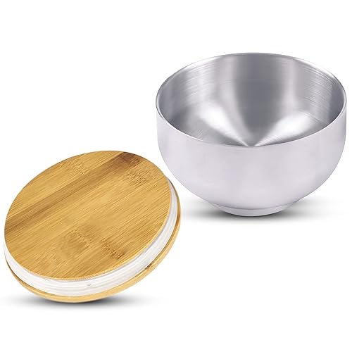 EROTICGEL Massage Gel Shaker Bowl | Stainless Steel Bowl with Bamboo Lid and Air Seal| 500ml /16 fl oz - Massage Gel
