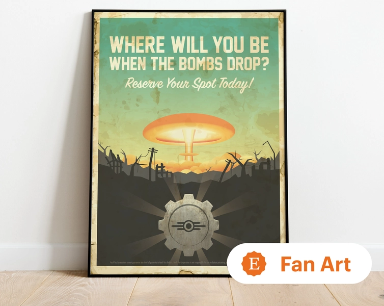 Fallout Poster | Fallout Vault-Tec Vault/ Shelter Ad Inspired Poster | Fallout New Vegas, Fallout 4 poster decor, Fallout Gamer Gift