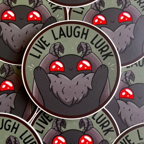 Mothman sticker || Live Laugh Lurk - Boba Mothman Series || Cute Baby Cryptid