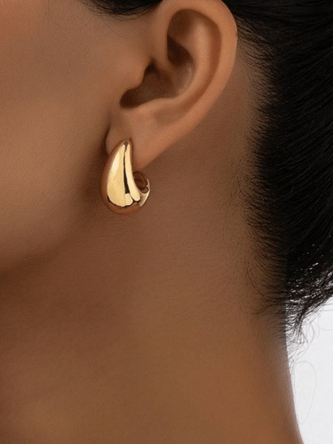 1pair Small Size New Geometric Design Medium Statement Earrings For Women, Suitable For Daily Wear, Party And As Gift