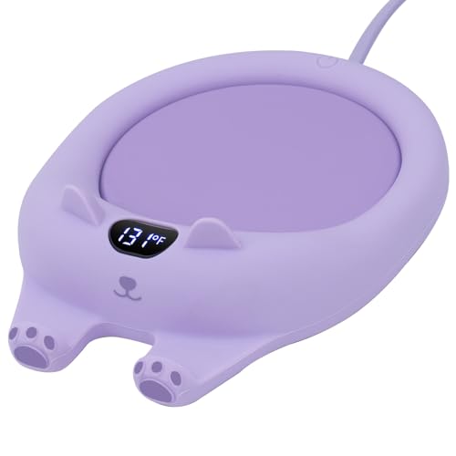 Mug Warmer,Coffee Warmer for Desk Candle Warmer Auto Shut Off,Coffee Cup Warmer with 3 Temp Settings,Electric Beverage Warmer Plate for Coffee,Tea,Water Milk and Cocoa(Not Include Cup) - Ador Purple