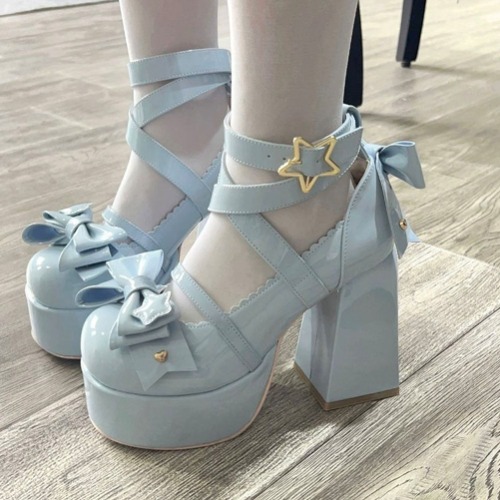 Babydoll Strut High Heels - Blue / 8