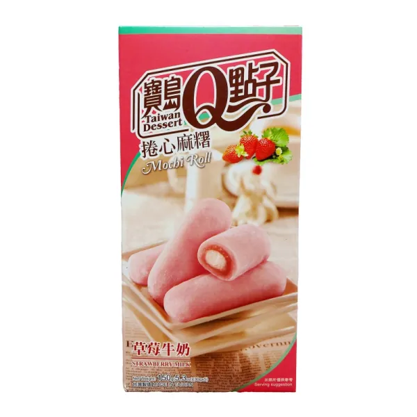 He Fong Strawberry Milk Mochi Roll 150g