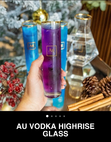 AU vodka high rise glass