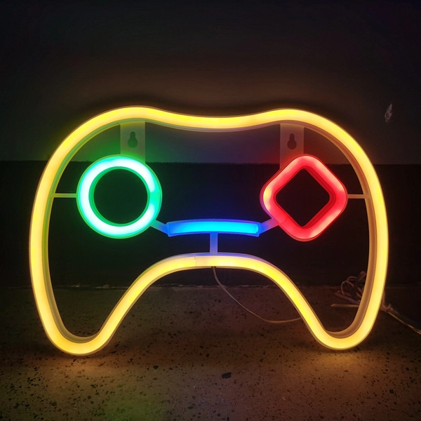 Game Controller Neon Sign Gamepad LED Lights Gaming Room Setup - A