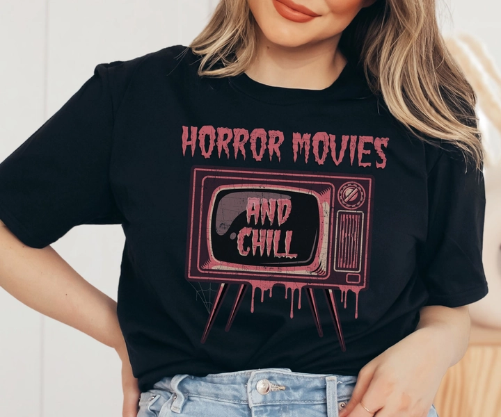 Boho Halloween Unisex T-Shirt,Retro Goth Grunge T Shirt,Autumn Alternative Spooky Shirt,Horror Movie Print Party Costume Horror Movies TV