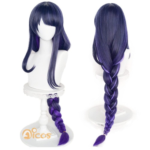 Aicos Purple Braid Wig for Raiden Shogun Cosplay Baal Cosplay Wig for Genshin+Wig Cap - Raiden shogun