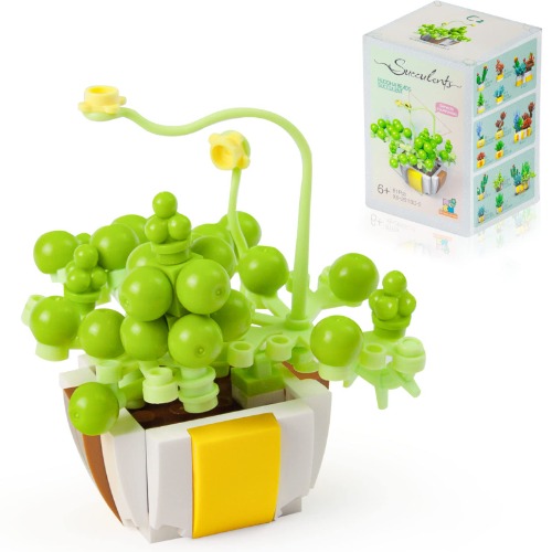 OundarM Artificial Succulents Plant Building Blocks Set- Orchid, Botanical Collection Building Set for Kids 6+ Adults, NOT Compatible with Lego (81 Pcs)