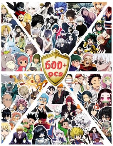 600 pcs Anime Mixed Vinyl Stickers, Cool Stuff for Adults and Kids - Anime 2