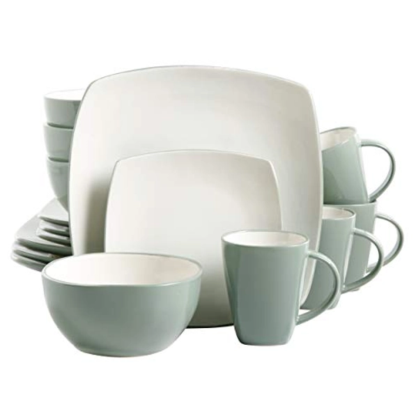 Gibson Soho Lounge Dinnerware set, Square, Celadon