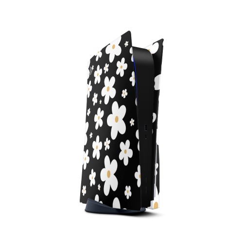 Monochrome Daisy PS5 Skins - Disc Version