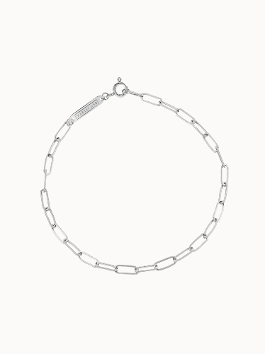 Long Link Bracelet - White Gold - 16cm