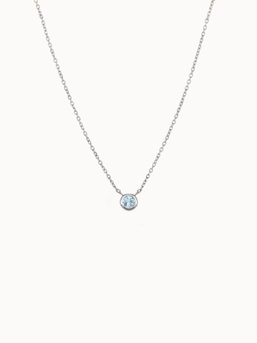Fine Birthstone Necklace - White Gold - FEB (Amethyst)