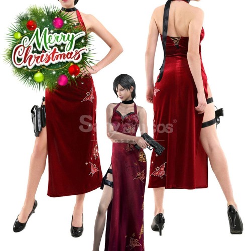 【In Stock】Game Resident Evil 4 Remake Cosplay Ada Wong Cheongsam Cosplay Costume - M