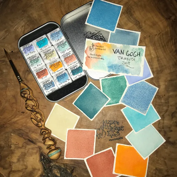 Van Gogh Tribute Set of 12- Artisan Handmade Watercolor paint Set