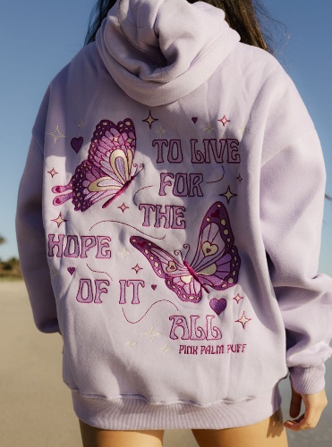 "To Live For the Hope of it All" Oversized Hoodie in Lilac | Large