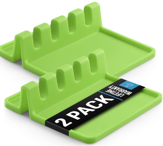 Silicone Utensil Rest (2 Pack) - 1pc Only (Green) - Replacement Part