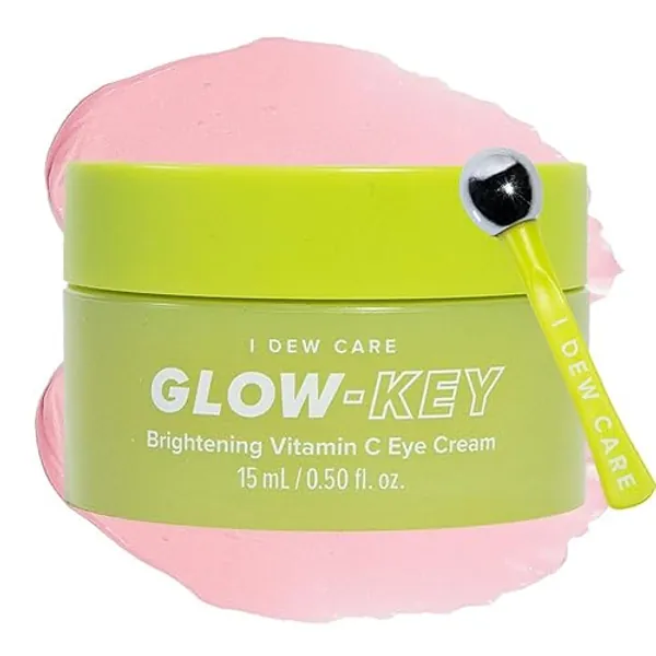 I DEW CARE Vitamin C Eye Cream & Roller Set - Glow-Key | Korean Skin Care, Dark Circles, Treatment with Hyaluronic Acid, Niacinamide, 0.50 FL Oz