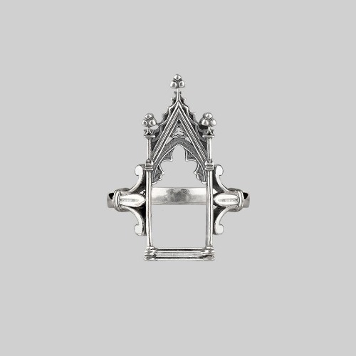 LENORE. Gothic Arch Window Ring - Silver | Silver / XLarge