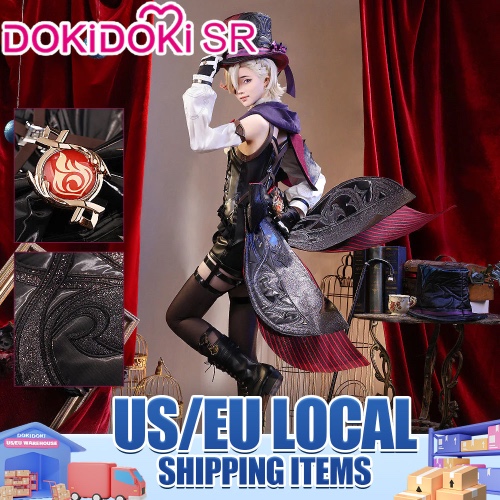 【US/EU LOCAL SHIPPING 】DokiDoki-SR Game Genshin Impact Cosplay Fontaine Lyney Costume | 【For CZ/GE/AT/BE/PL/NL/FR/IT/ES/PT Addresses Only】 / Costume Only-XL
