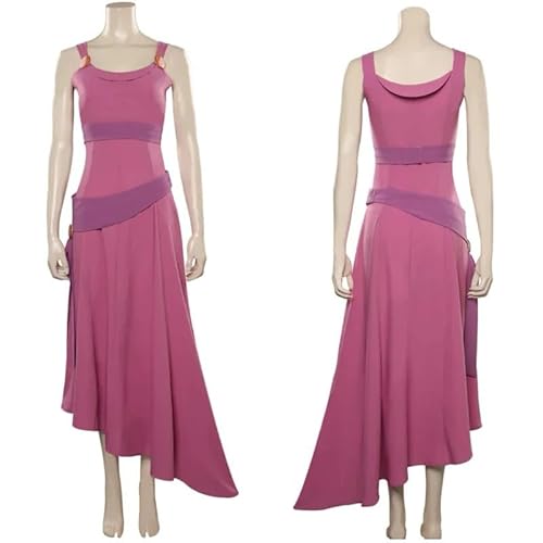 Yolata Hercules Megara Costume Women Pink Dress Sleeveless Halloween Outfit - Medium - Dress