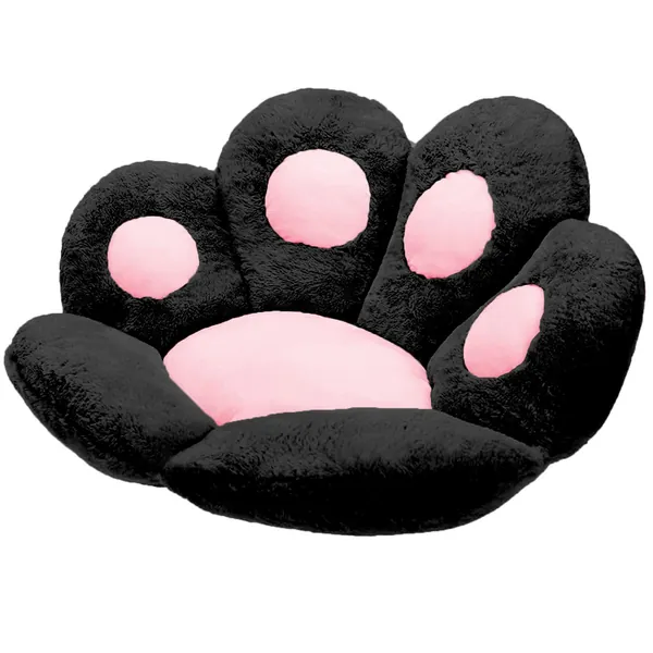 DITUCU Cat Paw Cushion Lazy Sofa Office Chair Cushion Bear Paw Warm Floor Cute Seat Pad for Dining Room Bedroom Comfort Chair for Health Building Black 27.5 x 23.6 inch - Black Small (Pack of 1)