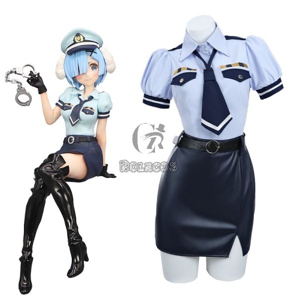 Re: ZERO -Starting Life in Another World Rem Policeman Cosplay Costume