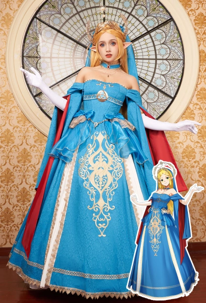 The Legend of Zelda: Breath of the Wild Princess Zelda Wedding Style Cosplay Costume Top and Skirt with Veil