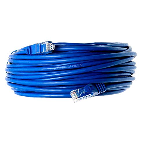 Cables Direct Online Snagless Cat5e Ethernet Network Patch Cable Blue 100 Feet - 100ft
