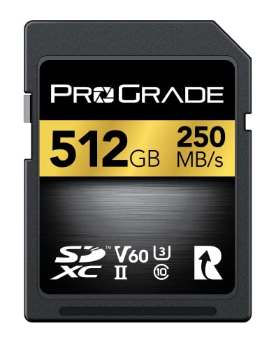 SD UHS-II 512GB Card V60 –Up to 130MB/s Write Speed and 250 MB/s Read Speed | For Professional Vloggers, Filmmakers, Photographers & Content Curators – By ProGrade - 512GB