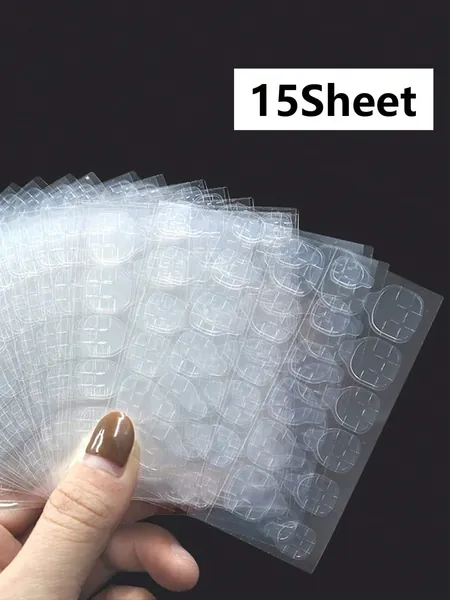 360 Uds (15 Hojas) Pegamento De Uñas De Gel De Doble Cara Para Prensar Uñas Gelatina Adhesivos De Uñas De Doble Cara Pestañas Adhesivas Pegamento Para Uñas