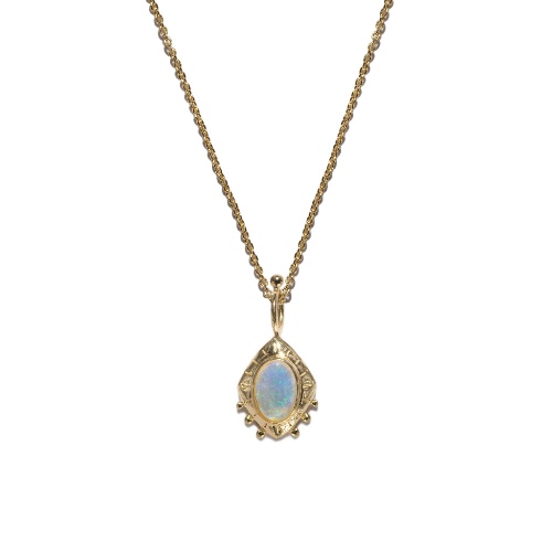 L’occhio Del Cosmo | Eye Of The Cosmos Necklace | Solid Gold & Australian Opal | Default Title