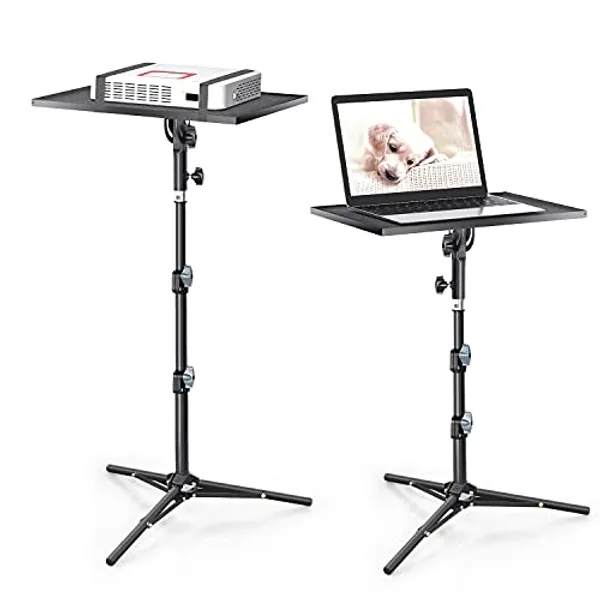 CODN Projector Stand, Foldable Projector Mount Laptop Tripod Adjustable Height 23'' to 43'', Universal Outdoor Laptop Floor Stand for Computer, Book, Music Notes, Sound Media, DJ Equipment