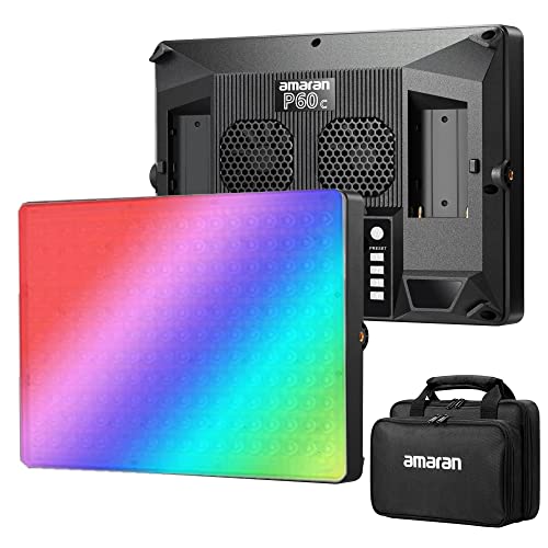 Aputure Amaran P60C RGBWW 60w Led Video Light 2500K-7500K CRI95+ TLCI97 5900lux@1m Sidus Link APP Control Built-in 10 Scene Effects