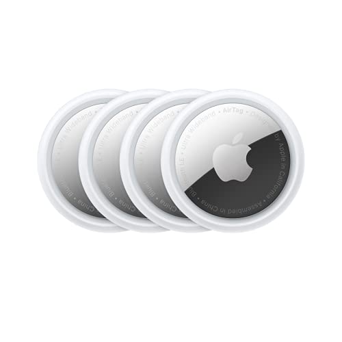 Apple AirTag 4er Pack - Finde und behalte deine Sachen im Blick: Schlüssel, Geldbörsen, Gepäck, Rucksäcke und mehr. Einfaches Einrichten mit iPhone oder iPad. Austauschbare Batterie - 4er Pack