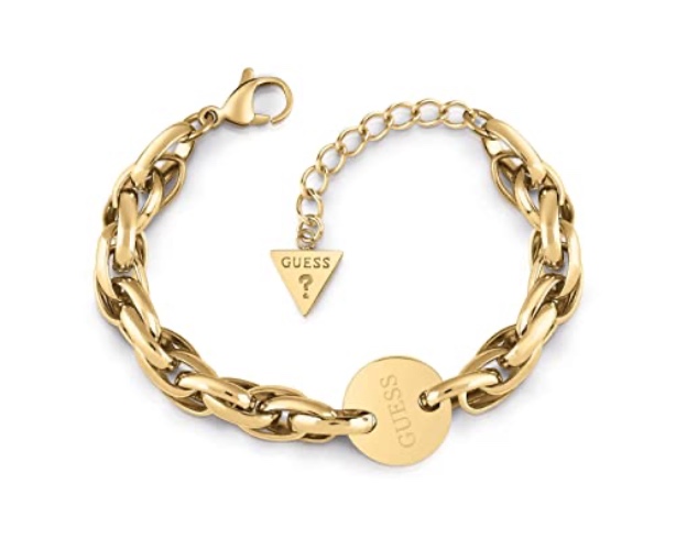 GUESS Damen-Armband OVAL CHAIN COIN Edelstahl One Size Gold 32011714