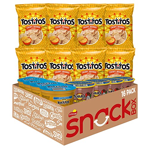 Tostitos, Chip & Salsa Pack, Tostitos Crispy Rounds & Medium Salsa, (Pack of 16) - Chip and Dip Pack
