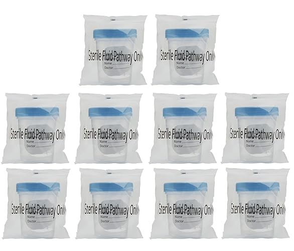 Sterile Specimen Cups Individually Bagged with Lids [10 Count] 4 oz Clear Urine Collection Cup with Leak Proof Screw On Covers - 4.5 Compacity Specimens Jar – for Safe Pee, Stool, Semen Sample Testing - 10