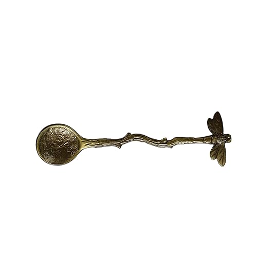 Retro Dragonfly Spoon Coffee Spoon Teaspoon Stainless Steel Tableware Creative Sugar Spoon Tea Spoon Stir Bar Spoon Stirring Spoon, Dessert Spoon, Cake Spoon, Long Handle Spoon Kitchen Gadget Antique