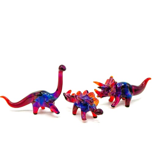 Cosmic Herbivores Set of Three —David White Glass.                                                                              