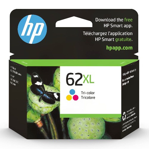 Original HP 62XL Tri-color High-yield Ink | Works with HP ENVY 5540, 5640, 5660, 7640 Series, HP OfficeJet 5740, 8040 Series, HP OfficeJet Mobile 200, 250 Series | Eligible for Instant Ink | C2P07AN - 