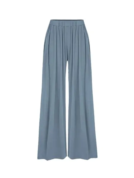 CIDER Wide Leg Palazzo Pants for Women with Pockets Elastic Business Causal Pants Women