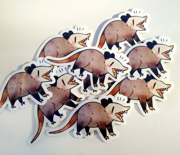 Yelling Possum Sticker