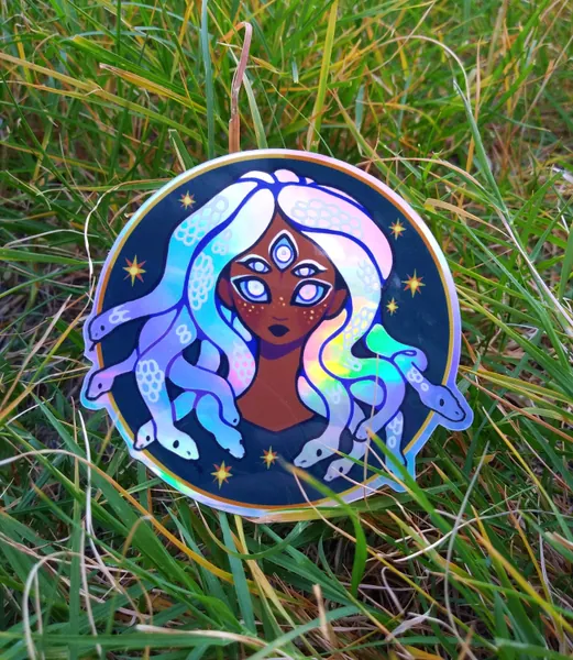 Holographic Medusa Sticker