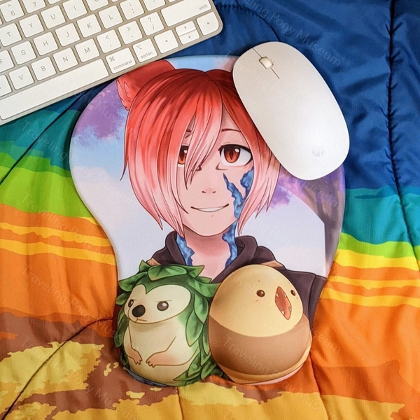 Fantasy Exarch Crystal Serpent 3D Mousepad Ergonomic Wrist Rest Pink Desk Gamer Accessory Dessert Art