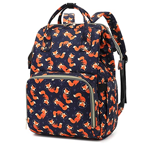 Xunteny Fox Women Laptop Backpack, College School Backpack Bookbag 15.6 Inch Computer Backpacks for Work Business Travel - Fox