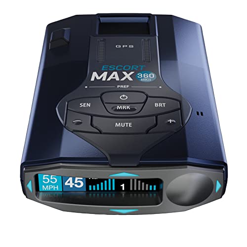 Escort MAX 360 MKII Radar and Laser Detector Bluetooth Enabled, 360° Directional Arrows, Exceptional Range, Shared Alerts, Drive Smarter App, Black - MAX360 MKII - Radar Detector