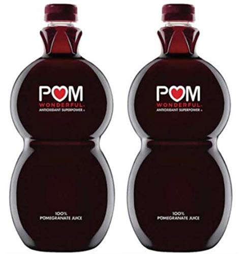 Lot of 2 Bottles POM Wonderful 100% Pomegranate Juice LARGE 60 Fl Oz/each