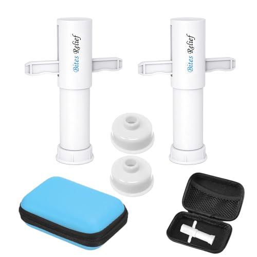 Bug Bite Itch Relief Suction Tool 2 Packs with Carrying Case | Vacuum Venom Extractor | Kid Friendly | First Aid and Nature Reduce for Bug Bite & Sting for Hiking, Camping and Outdoor Activities